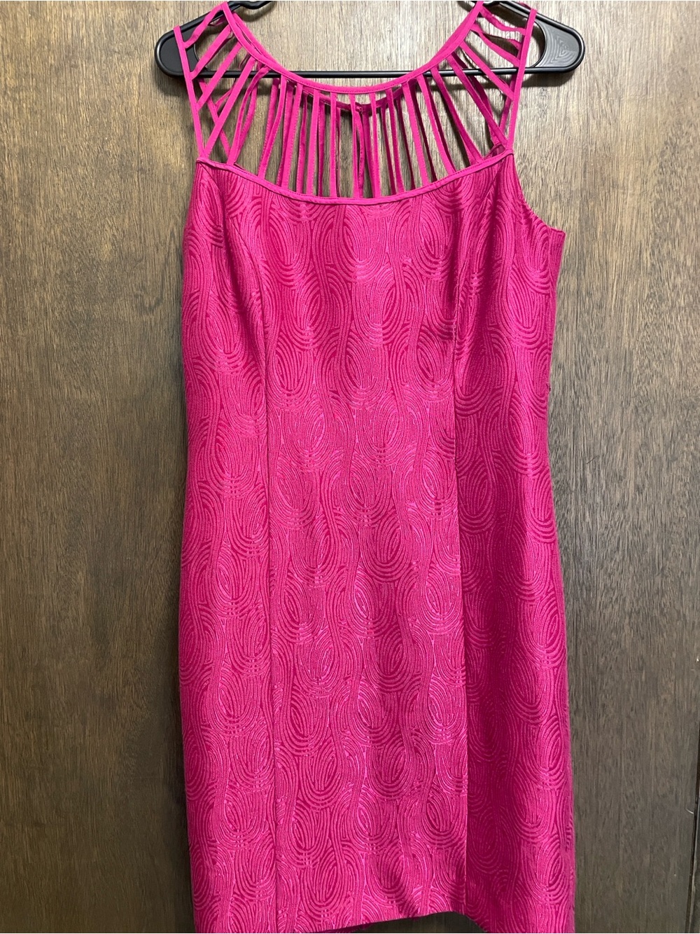 ANTONIO MELANI Fuchsia Strappy Yoke Mini Dress